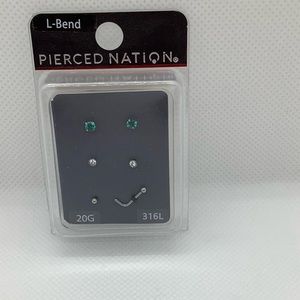 Pierced Nation 20G L Bend Nose Rings 6 Pack New Sealed